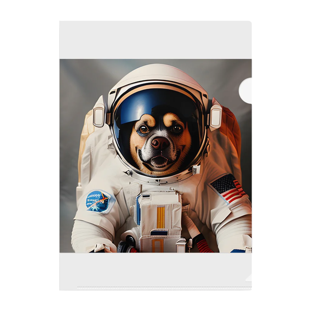 ✨そうのオリジナルグッズ✨の宇宙飛行士犬だワン！！ Clear File Folder