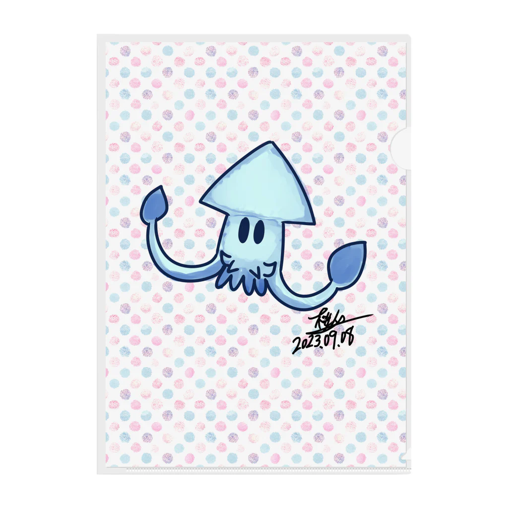 さくらびとのBLUE SQUID Clear File Folder