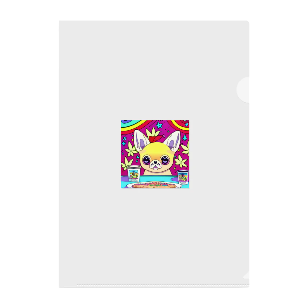 チワワ愛好家ショップのチワワとの楽しい朝食☆ホットケーキとバターの魔法 Clear File Folder