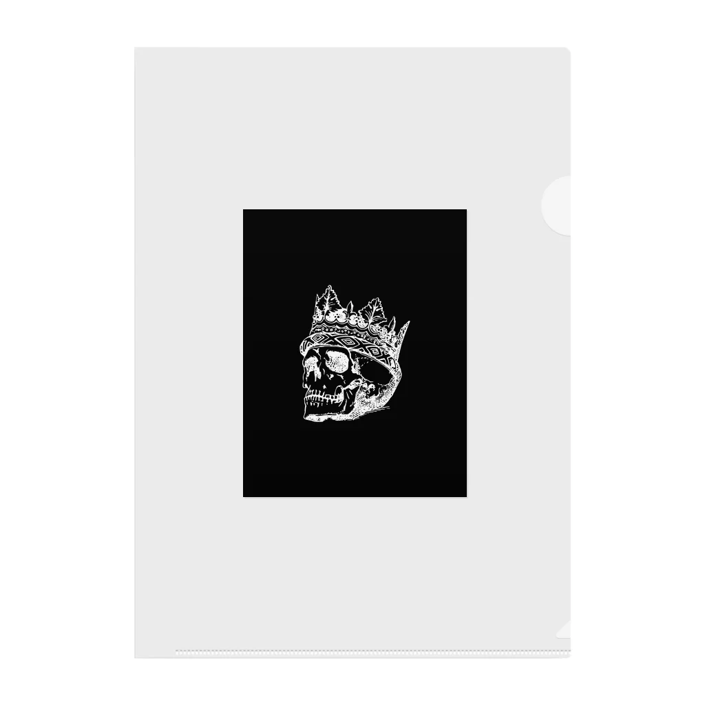 COOL&SIMPLEのBlack White Illustrated Skull King  Clear File Folder