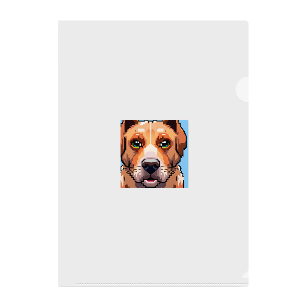 getprizeのドット絵の犬 クリアファイル