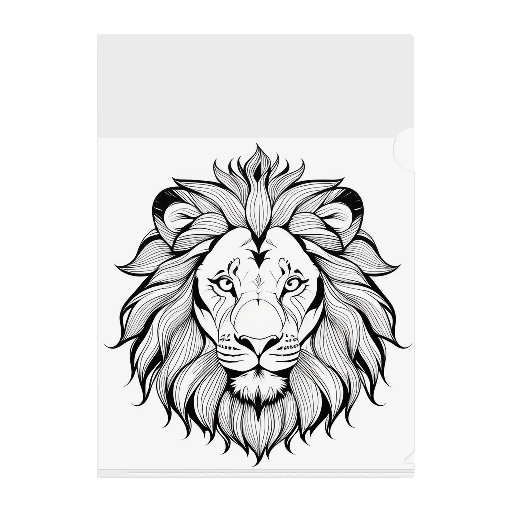 megamix-kazの"獅子王の誇り - 塗り絵風アートプリント" Clear File Folder