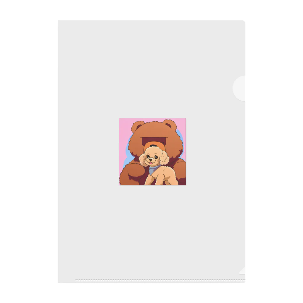 kuma-hamu9086のクマとトイプードル　グッズ Clear File Folder