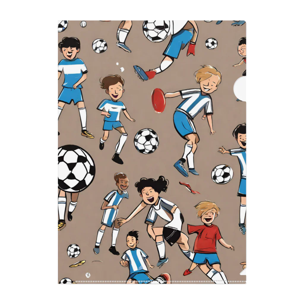 子供と嫁と時々わたしのサッカー小僧 Clear File Folder