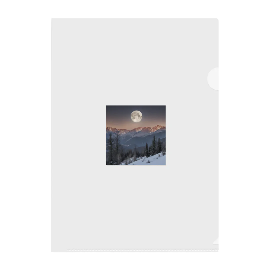 やすてぃの山から昇る月 クリアファイル