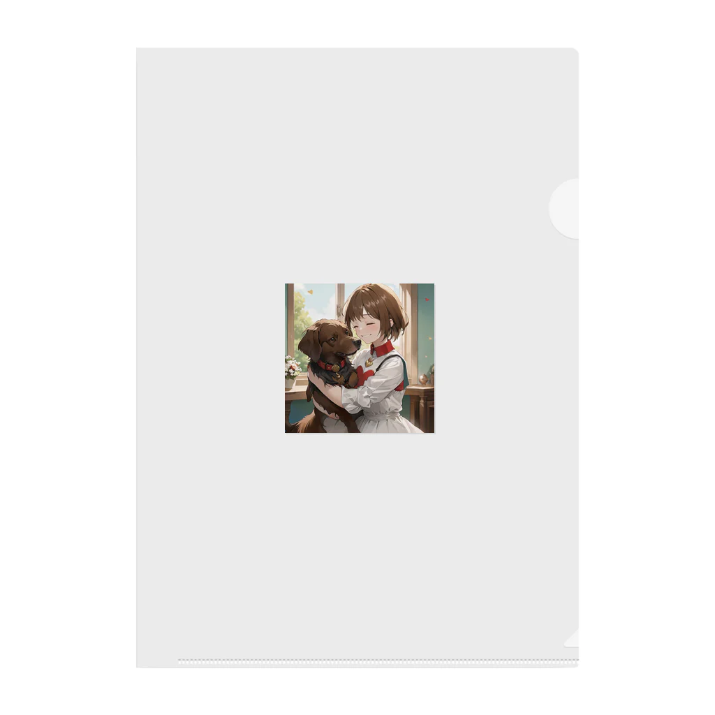 フウマショプの少女と愛犬 Clear File Folder