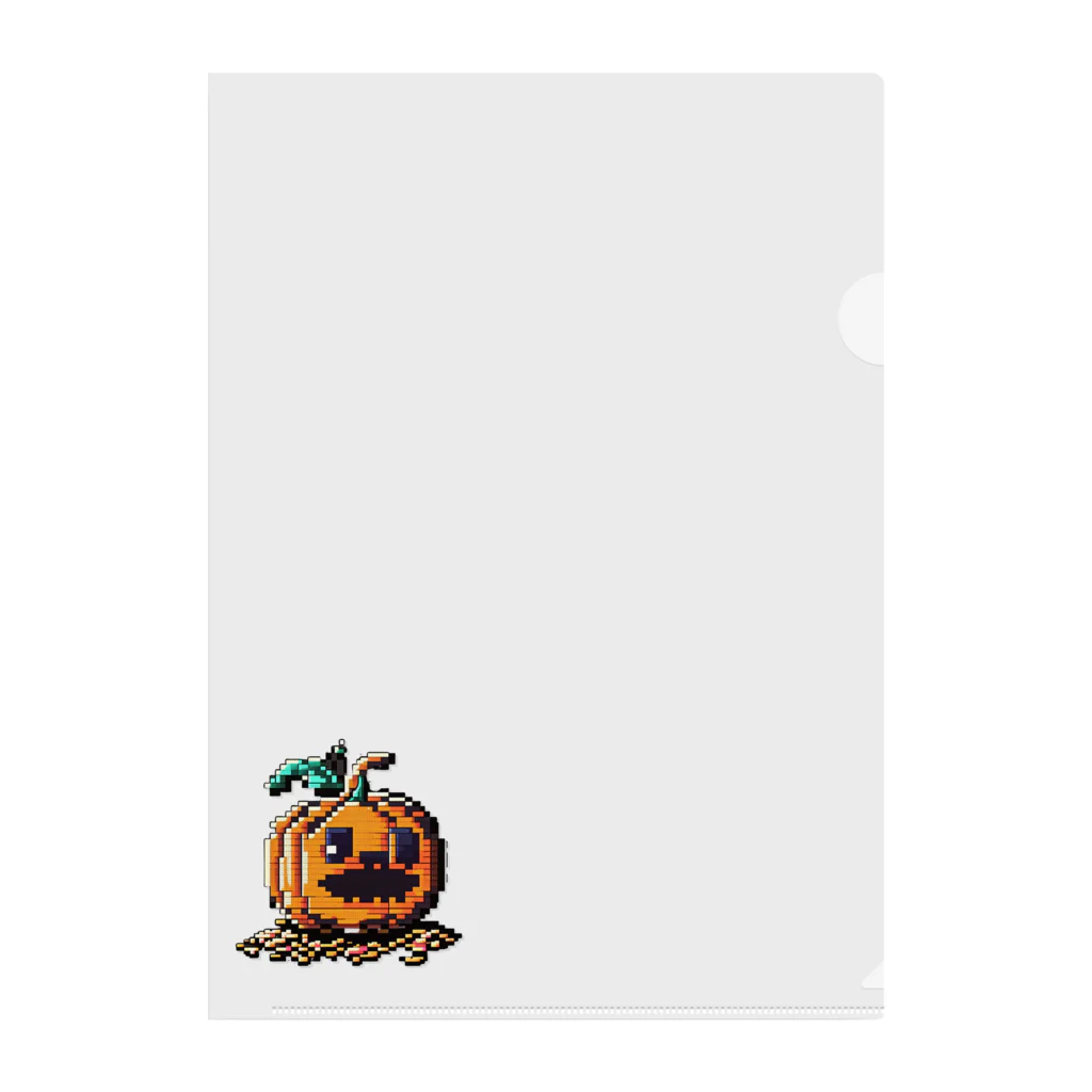 朱音琴音のドット絵のハロウィンかぼちゃのおばけ クリアファイル