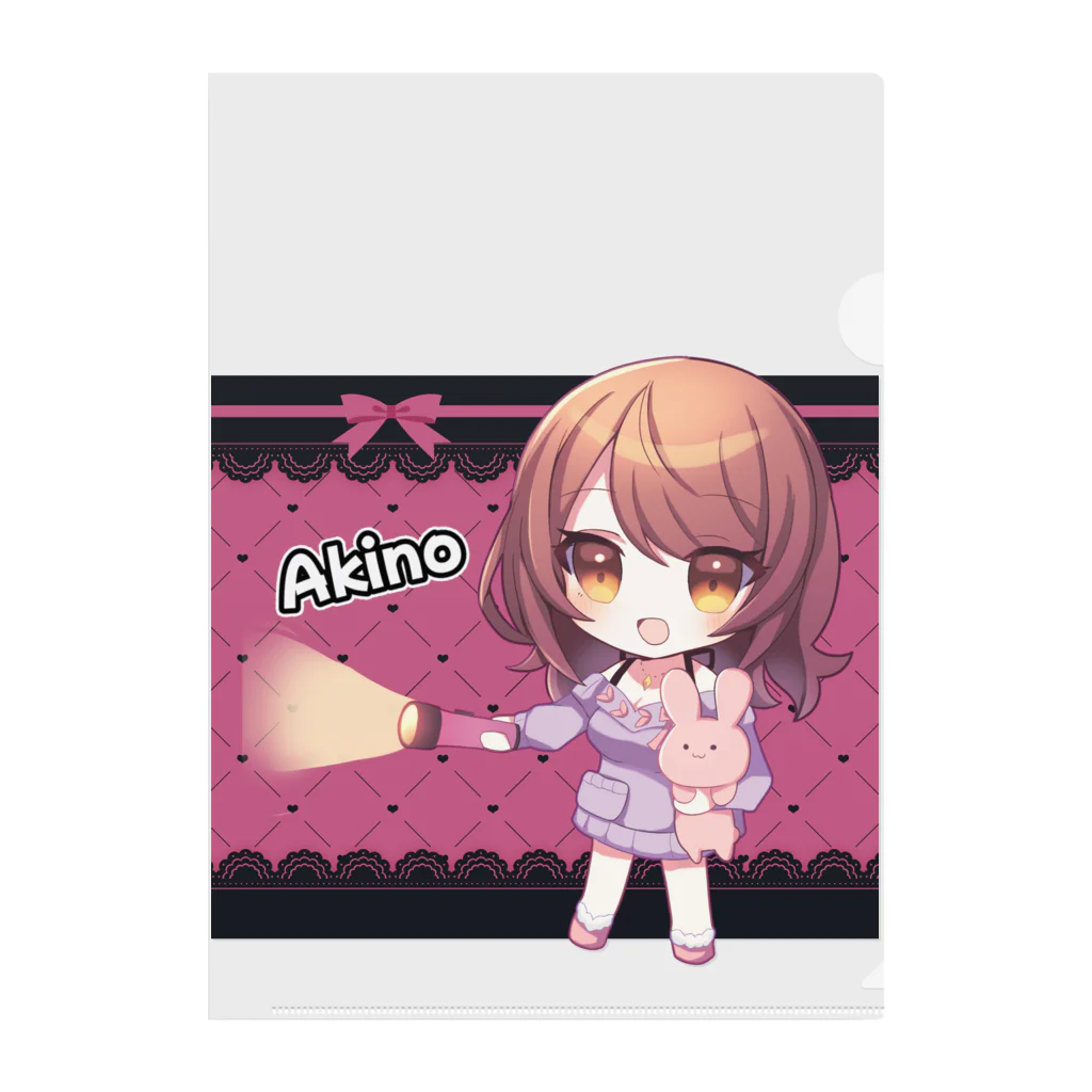 Akino👻公式Ｓｈｏｐ❤のAkino(ピンクリボン) Clear File Folder