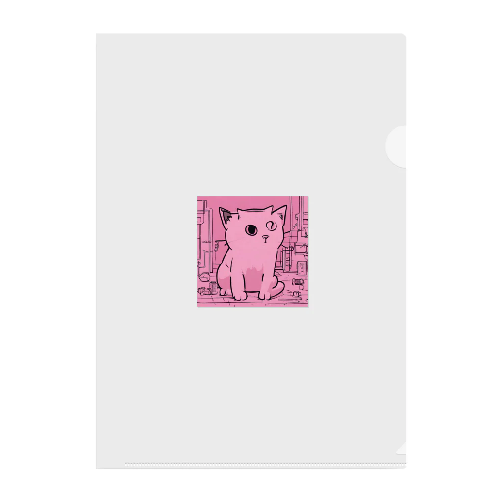 rikanのピンクキャット Clear File Folder