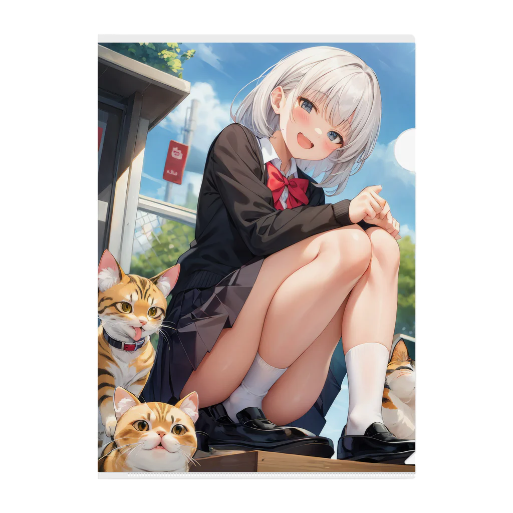 CONV工房公式グッズのCat & Girl Clear File Folder