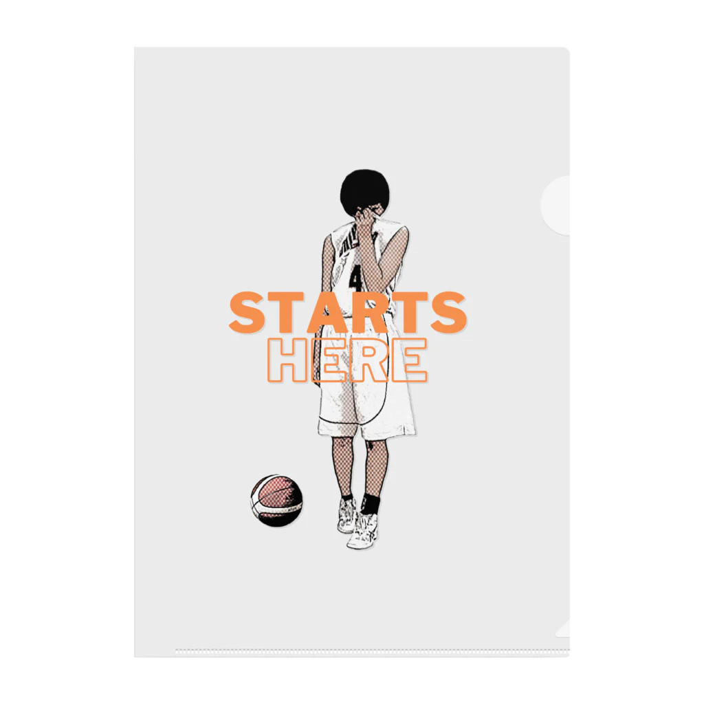 Basketball-boosterのバスケ女子 STARTS HERE  ここから始める クリアファイル