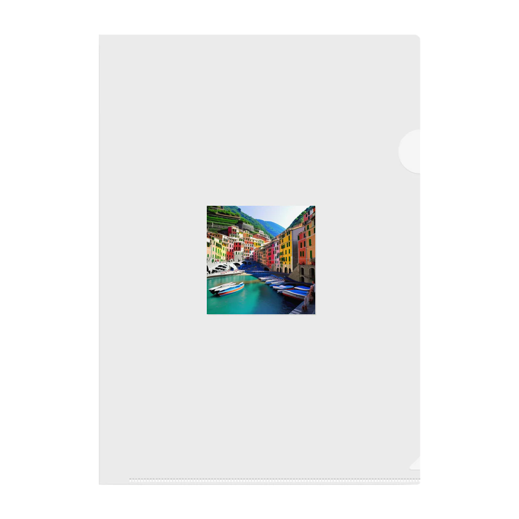 KSK SHOPの絵画のようなチンクエテッレの風景 Clear File Folder