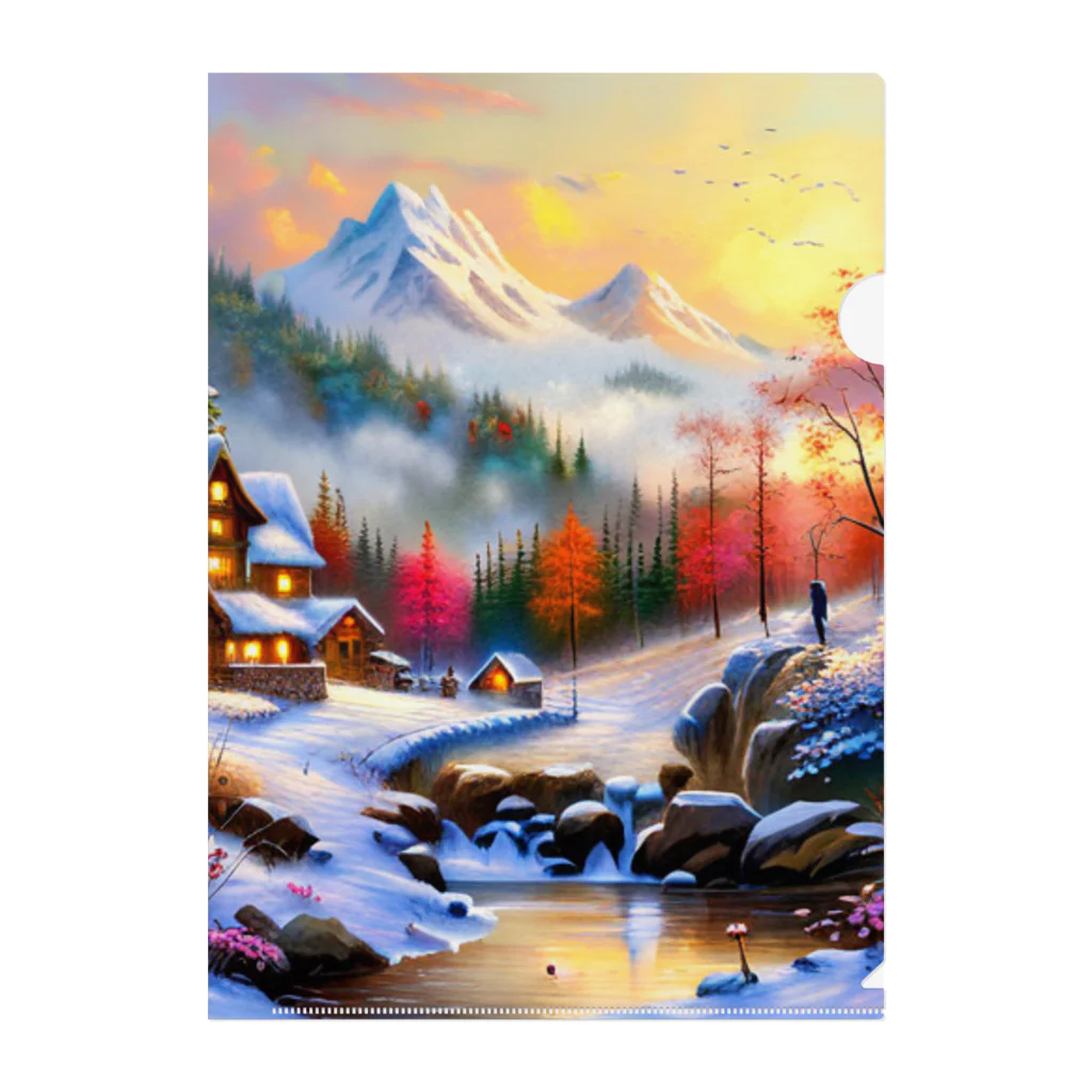 P.H.C（pink house candy）の幻想的な雪景色のグッズ Clear File Folder