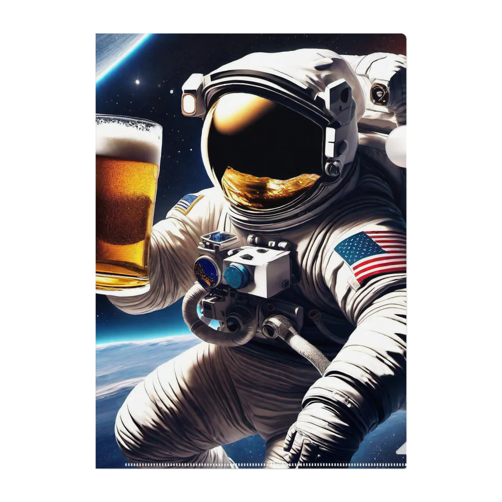 宇宙開発デザイン科の酒飲みアストロノーツ クリアファイル