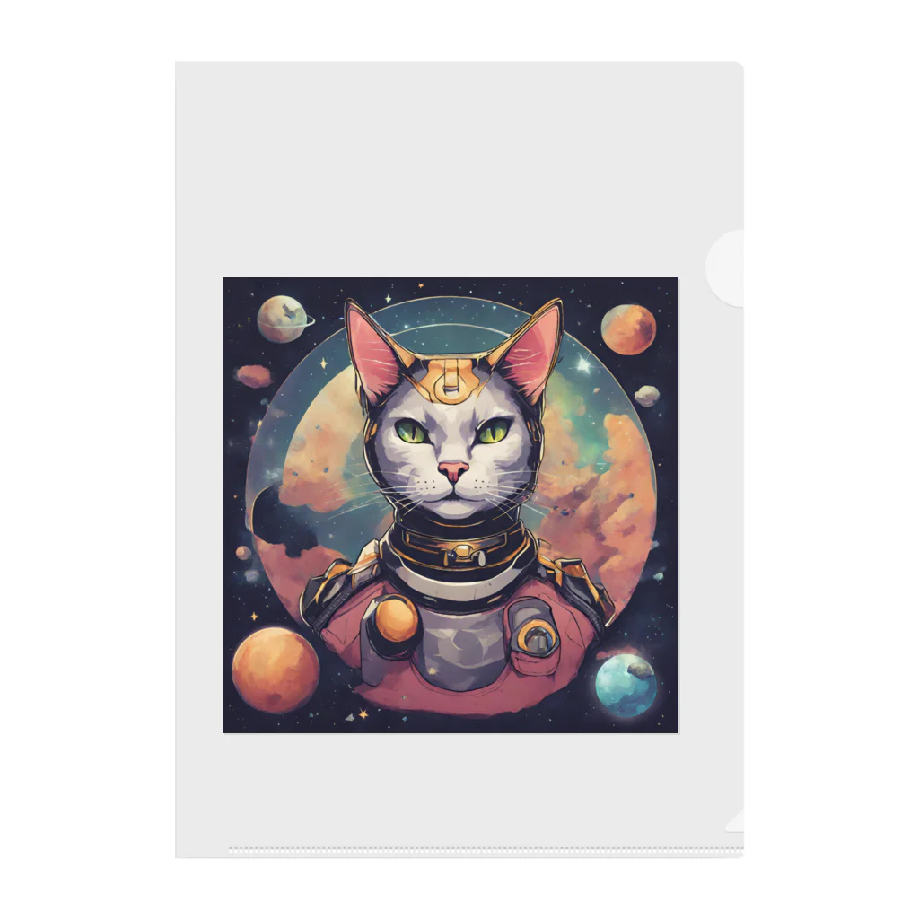 猫雑貨屋　ねこまろのにゃんこ宇宙の彼方へ Clear File Folder