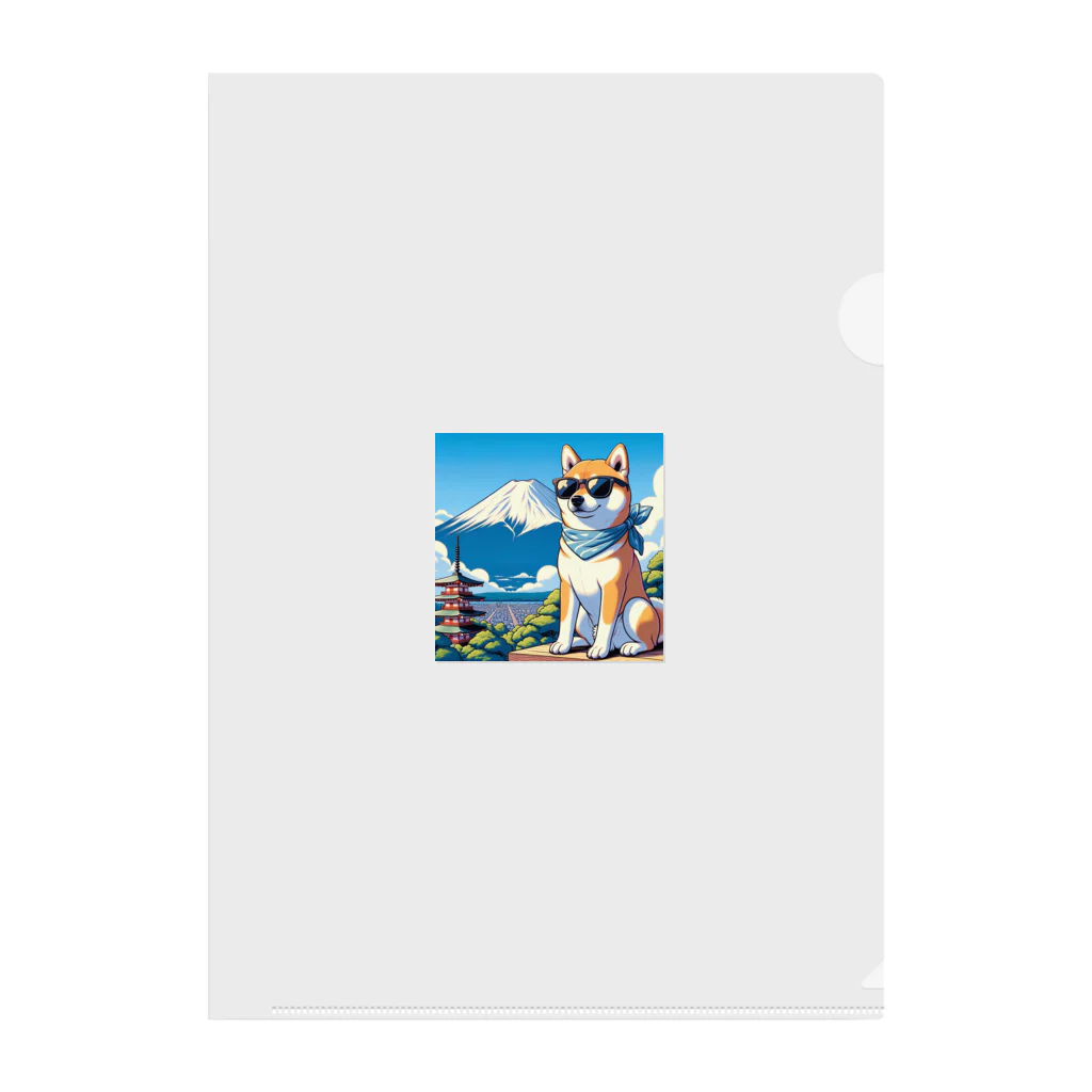 ピヨっこのサングラス犬　【銀次郎】 Clear File Folder