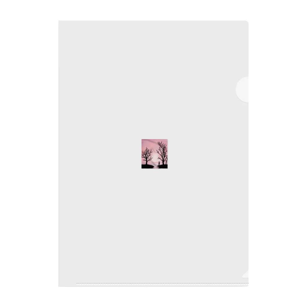 YOKAZE KASUMIの鮮やかなピンクが背景のかわカッコイイグッズ！ クリアファイル
