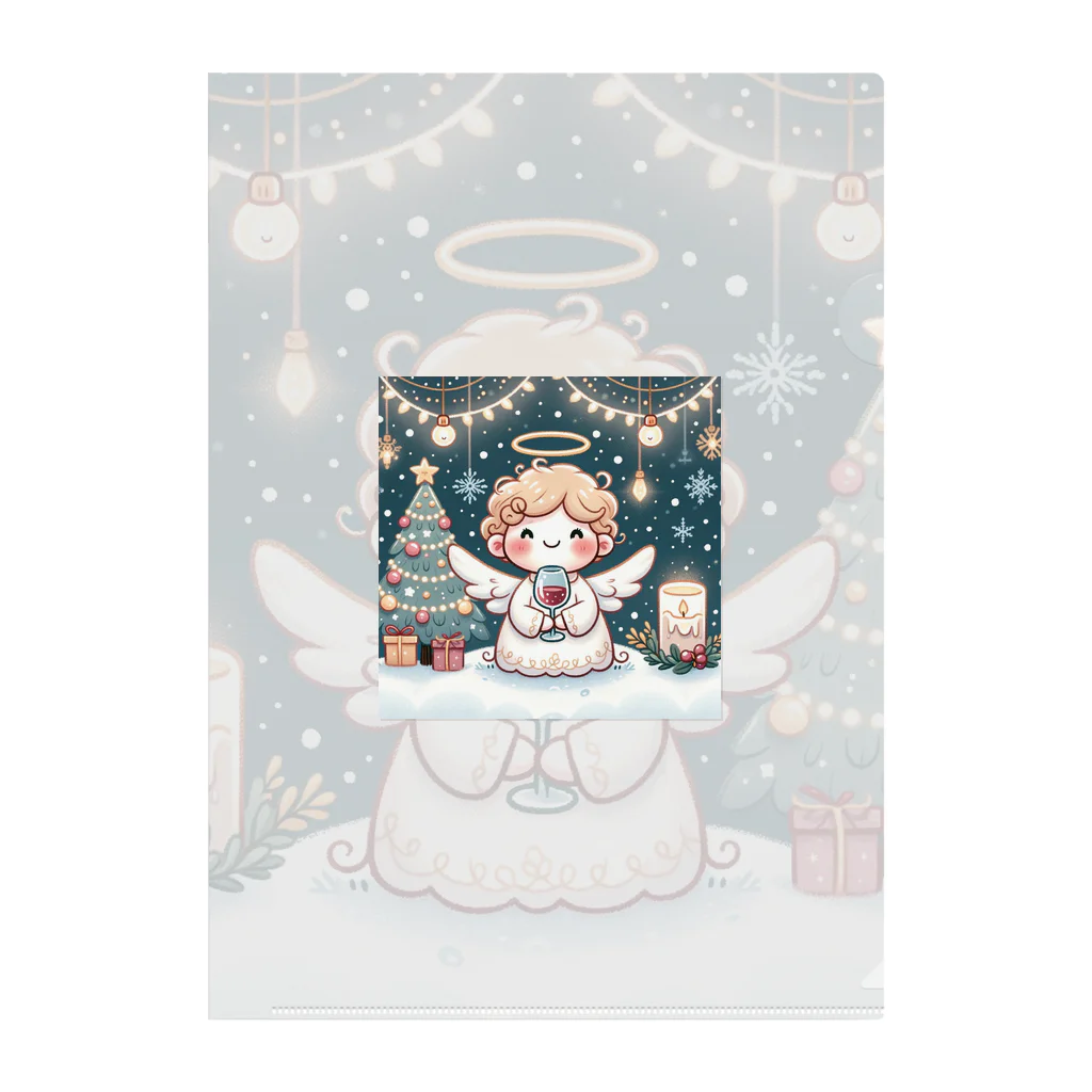 たまき工房の呑(どん)天使のクリスマスデフォルメ Clear File Folder