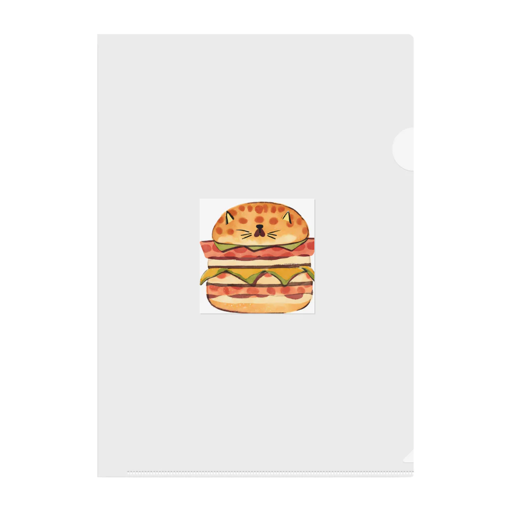 ひとやすみ　らいふのハンバーガーねこ Clear File Folder