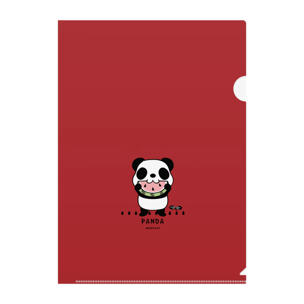 イラスト MONYAAT のスイカを食べるパンダちゃん C タオル類 Clear File Folder