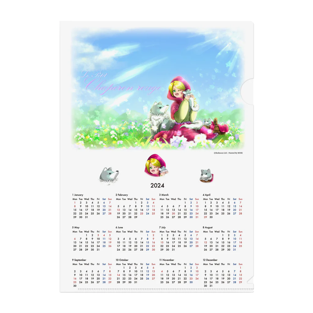 REDMOON_SAPPOROの赤ずきんちゃんカレンダー 2024 Clear File Folder