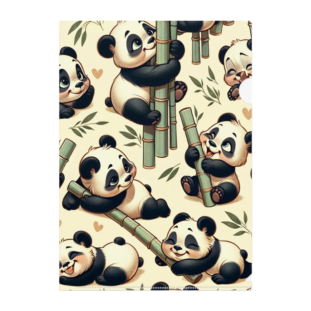 SAI.AI【ビンテージアニマル】のpandas【ビンテージアニマル】 Clear File Folder