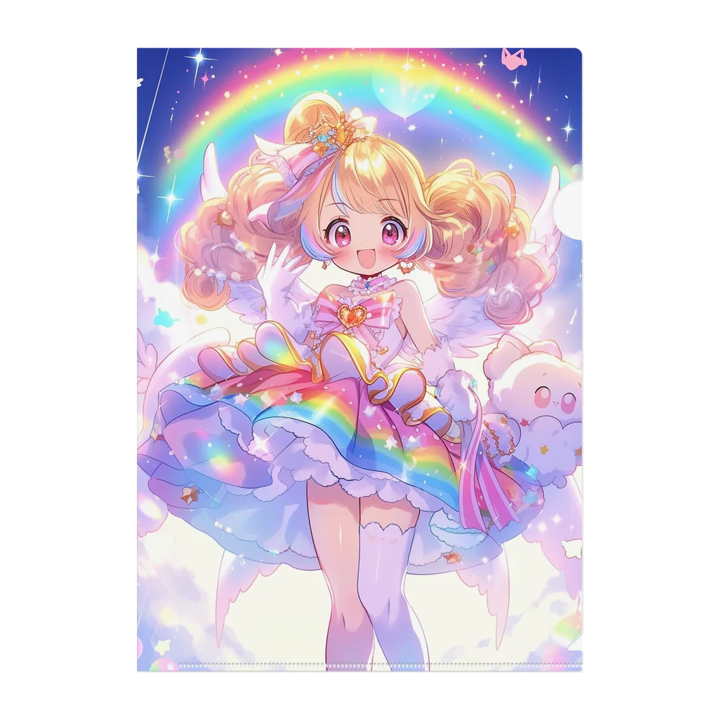 シロクマペンギンの虹の魔法少女 Clear File Folder