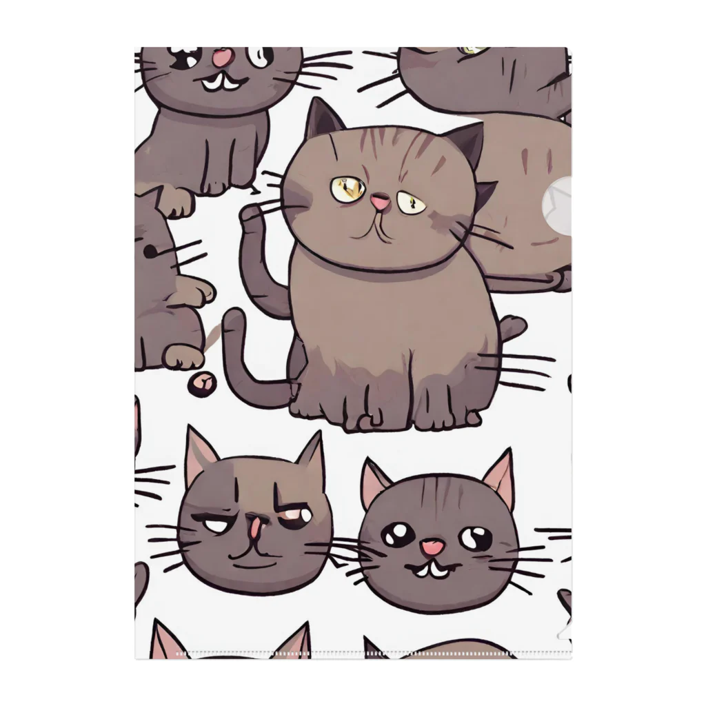 takuSHOP99のブサかわ猫のリベンジ Clear File Folder