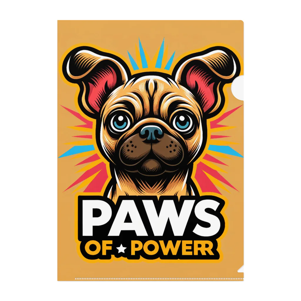 Urban pawsのパグチワワ「Paws of Power」 クリアファイル