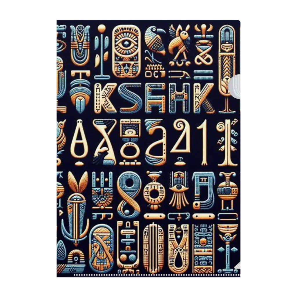 5656ショップの古代エジプト柄 Clear File Folder