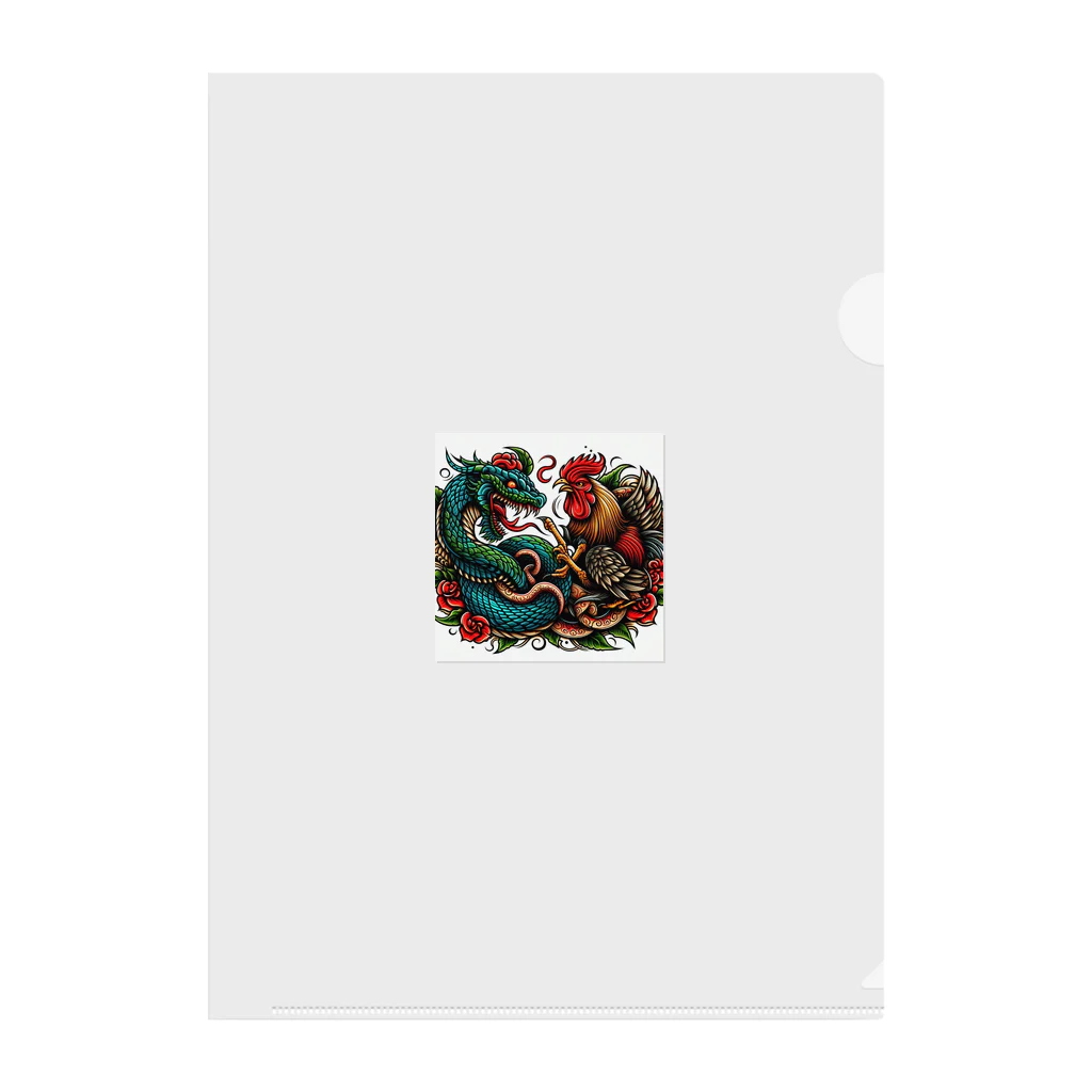 mitsu_tattooの鶏と蛇の喧嘩 Clear File Folder