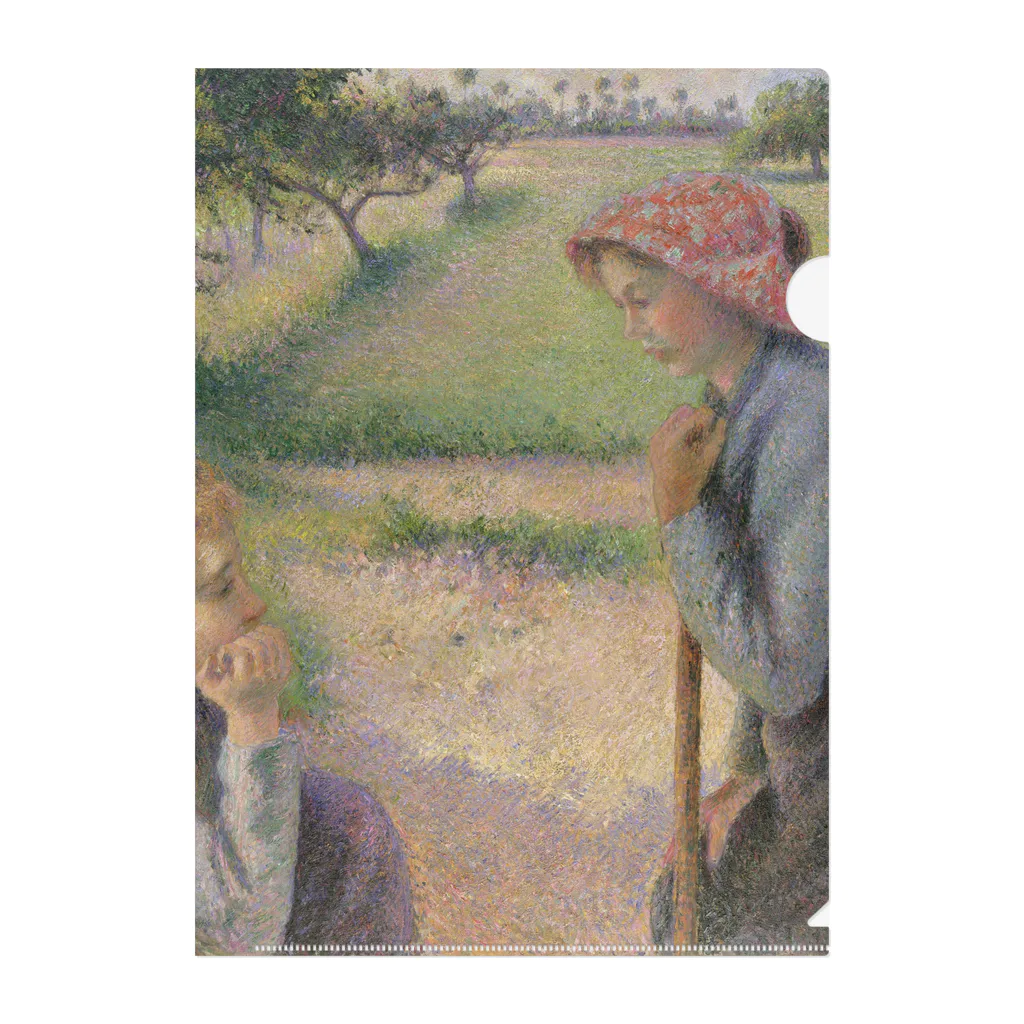 世界美術商店の2人の若い農夫 / Two Young Peasant Women クリアファイル