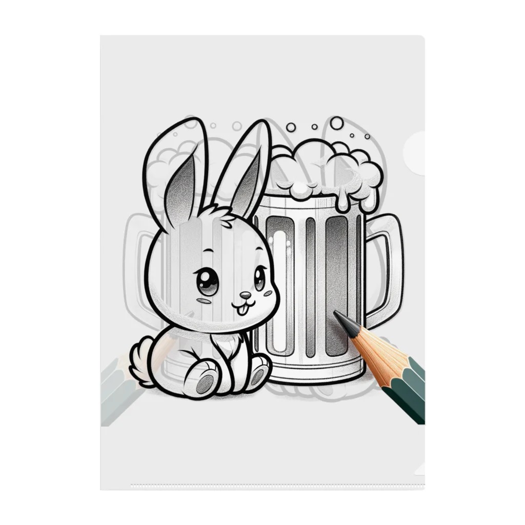 bottaの可愛いウサギ(垂れ耳ビール)05 クリアファイル