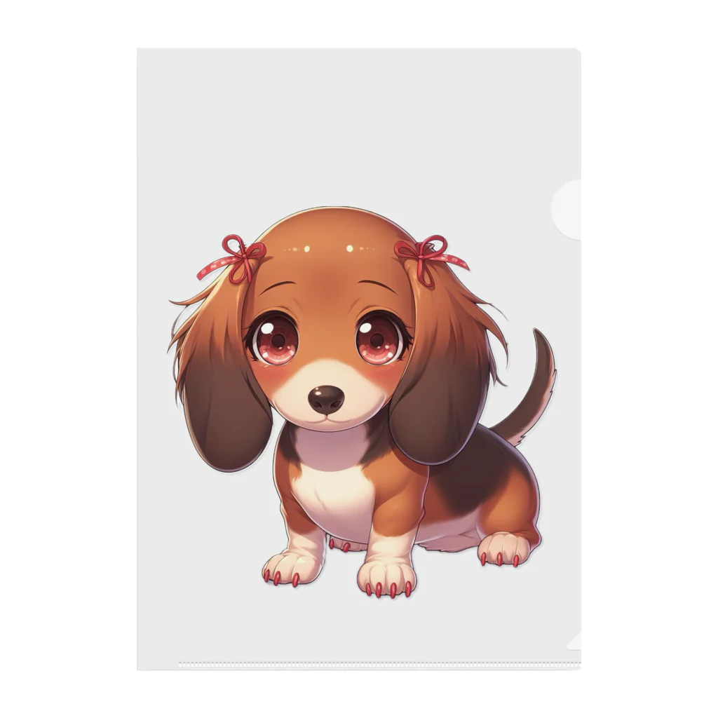 Dog Selectionのミニチュアダックス　女の子　アイテム クリアファイル