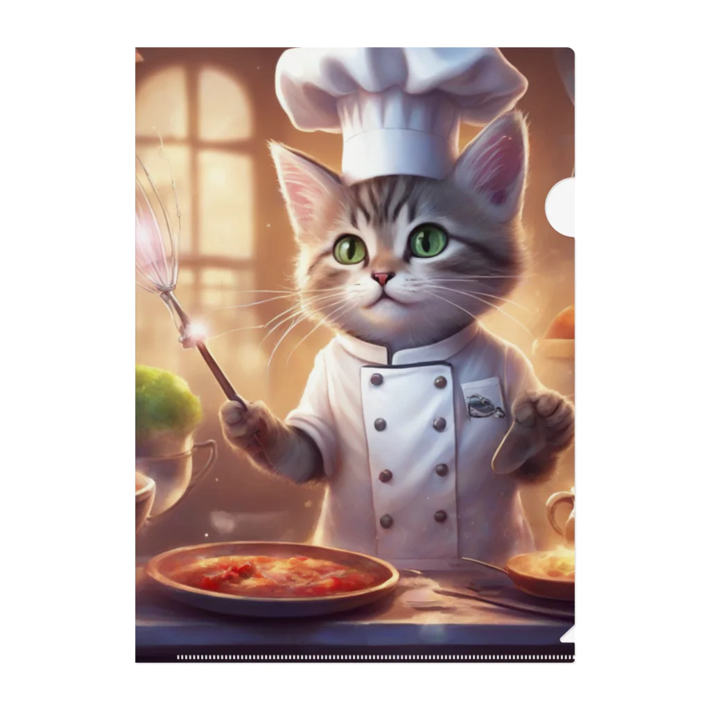 キャリーのcooking猫 クリアファイル