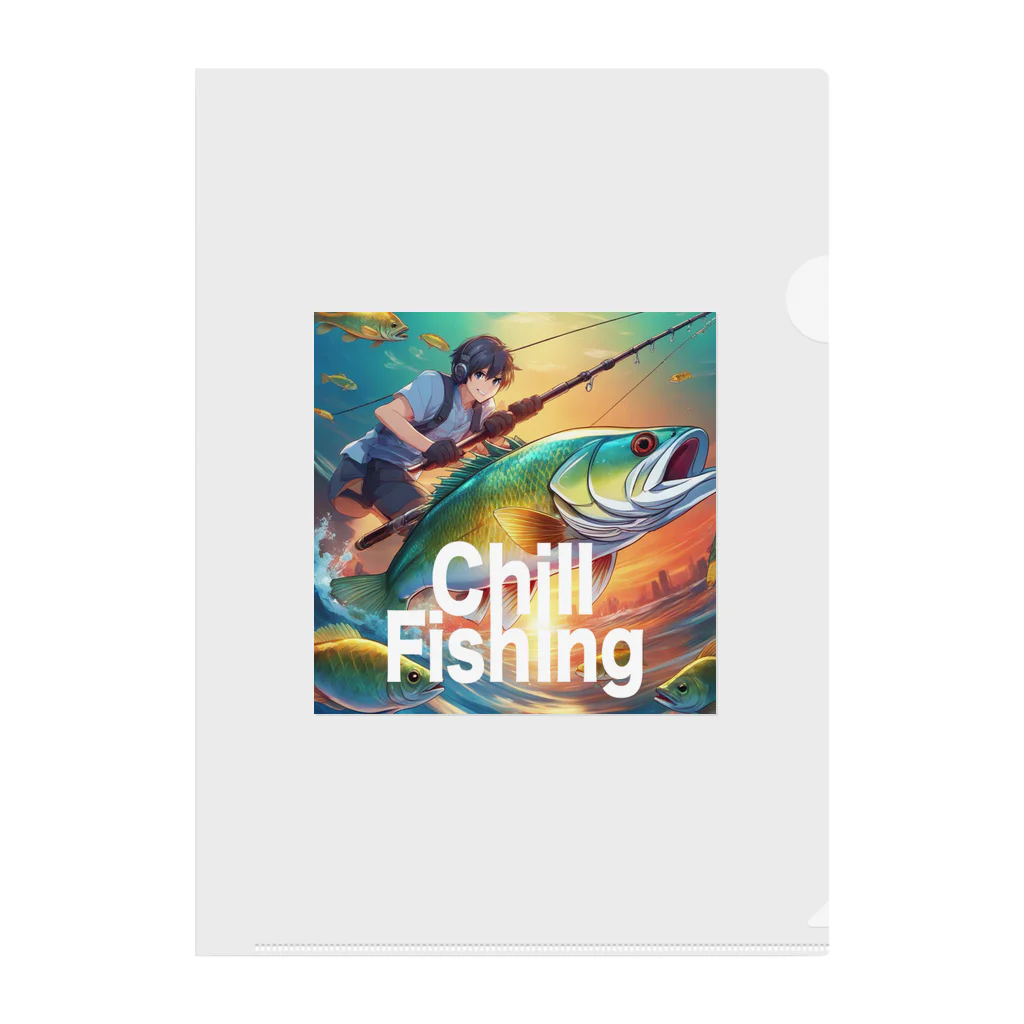 chillfishingのイケメンアングラー！「セイゴ」 クリアファイル