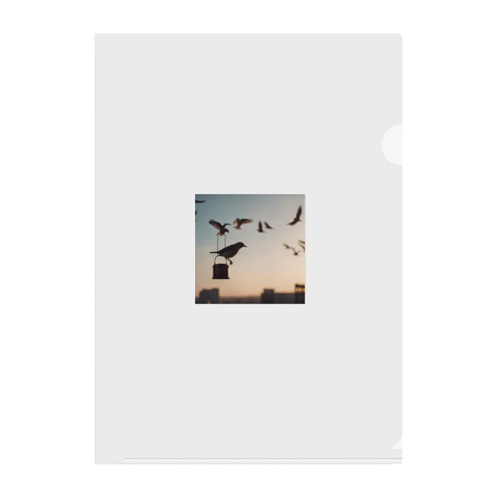 simaenaga234の夕方の鳥 Clear File Folder