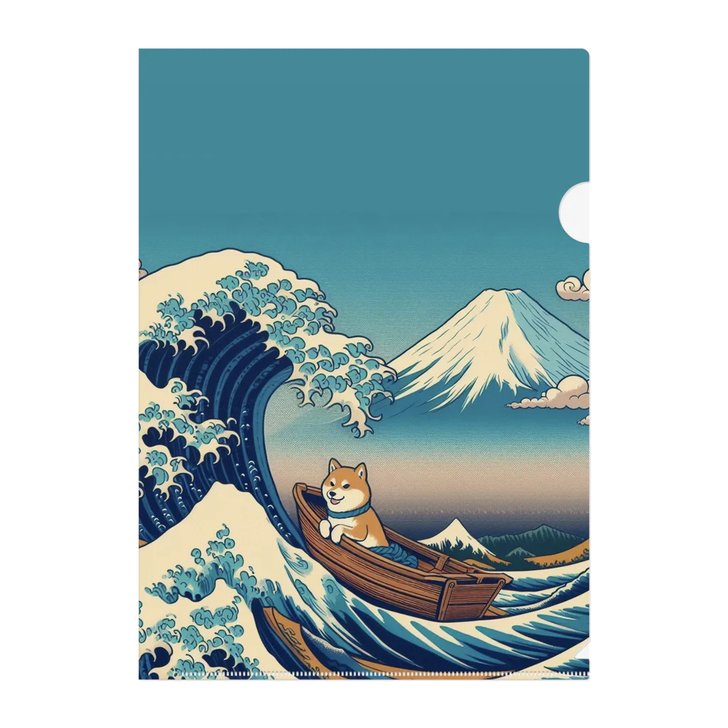 柴とか柴とか柴とか柴犬。の浮世絵風なしばいぬ。３ Clear File Folder