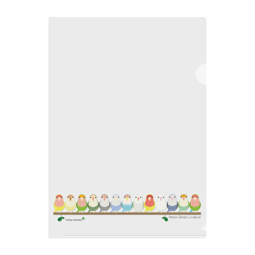 Happy birdsの横ならび コザクラ Clear File Folder