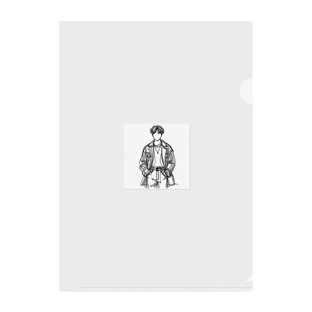 Schiele_sarieriの線画の人 Clear File Folder