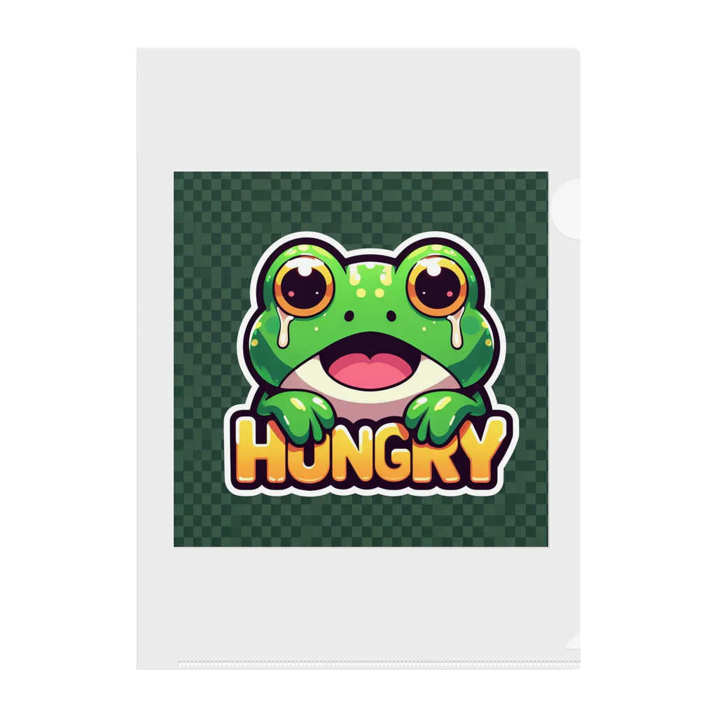 カエルグッズのHUNGRYカエル Clear File Folder