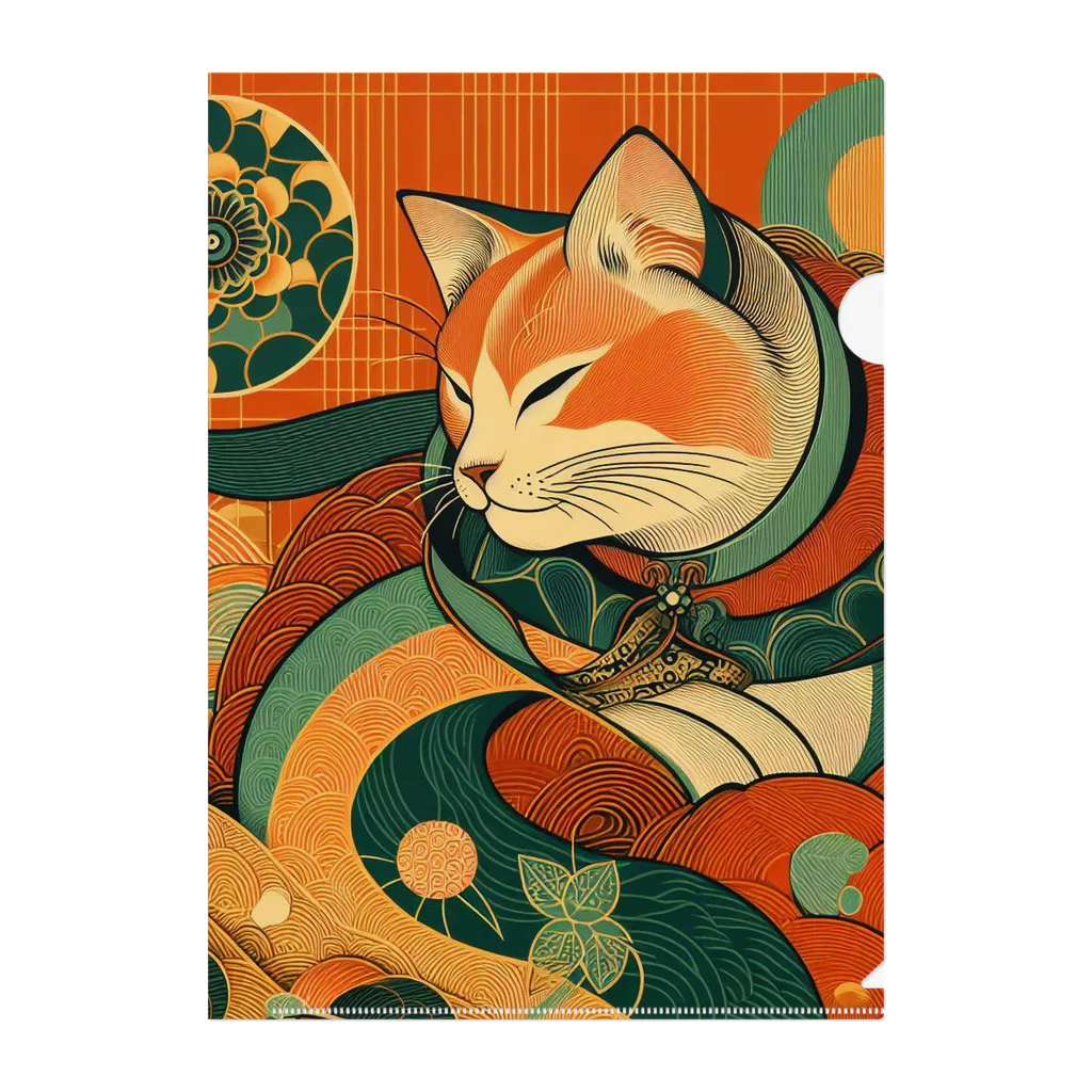 あずきば-あたりの着物猫シリーズ Clear File Folder