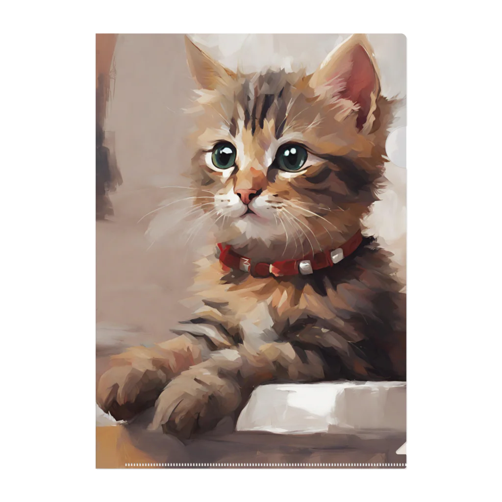 chonenの猫の絵画風イラストグッズ Clear File Folder