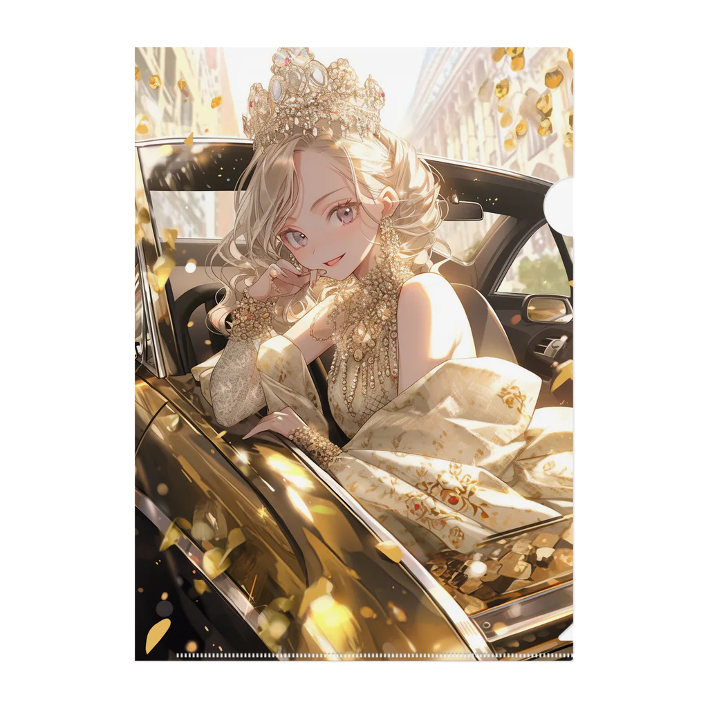 AQUAMETAVERSEのゴールドオープンカー sanae 2074 Clear File Folder