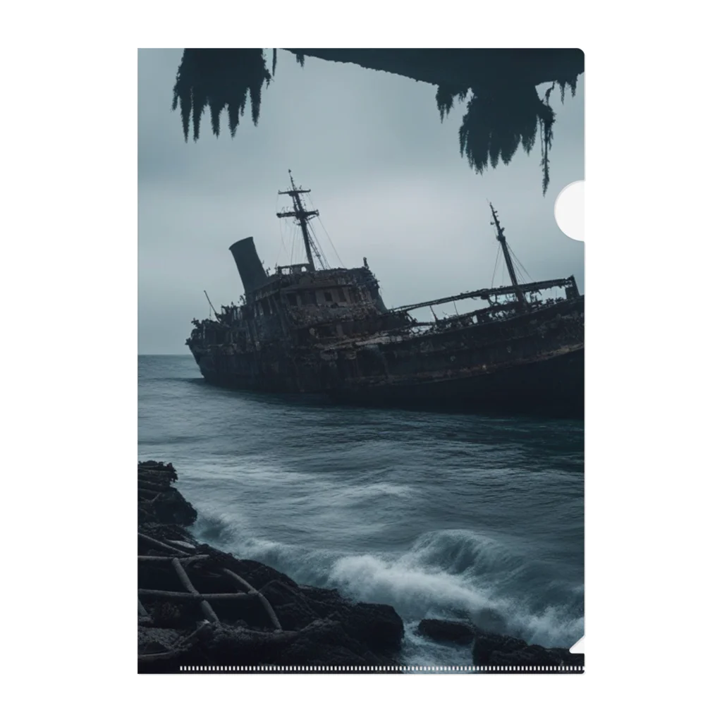 Dark Fの暗黒の海に浮かぶ腐敗した船の墓場 Clear File Folder