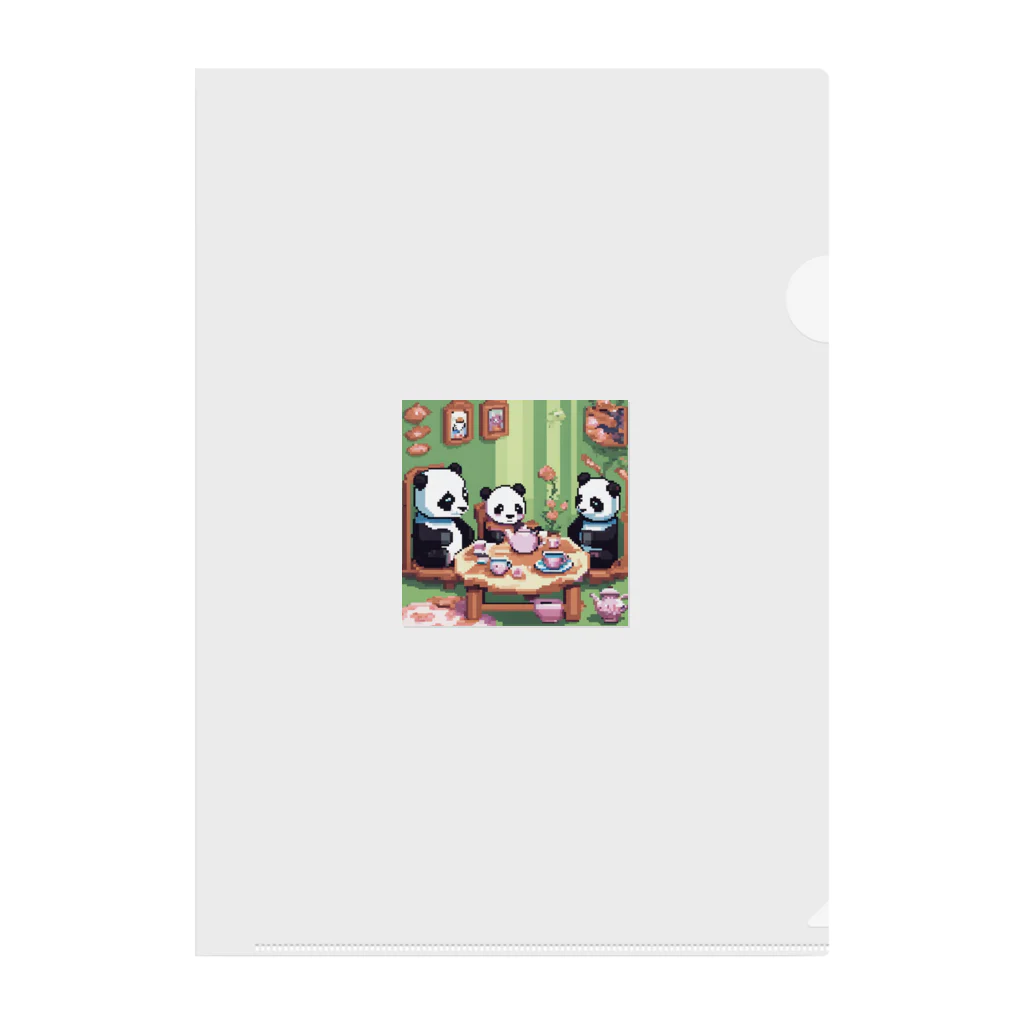 necco0822のパンダのお茶会 Clear File Folder