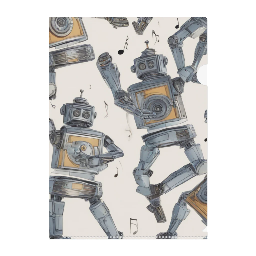 d-design-labのdancing robots Clear File Folder