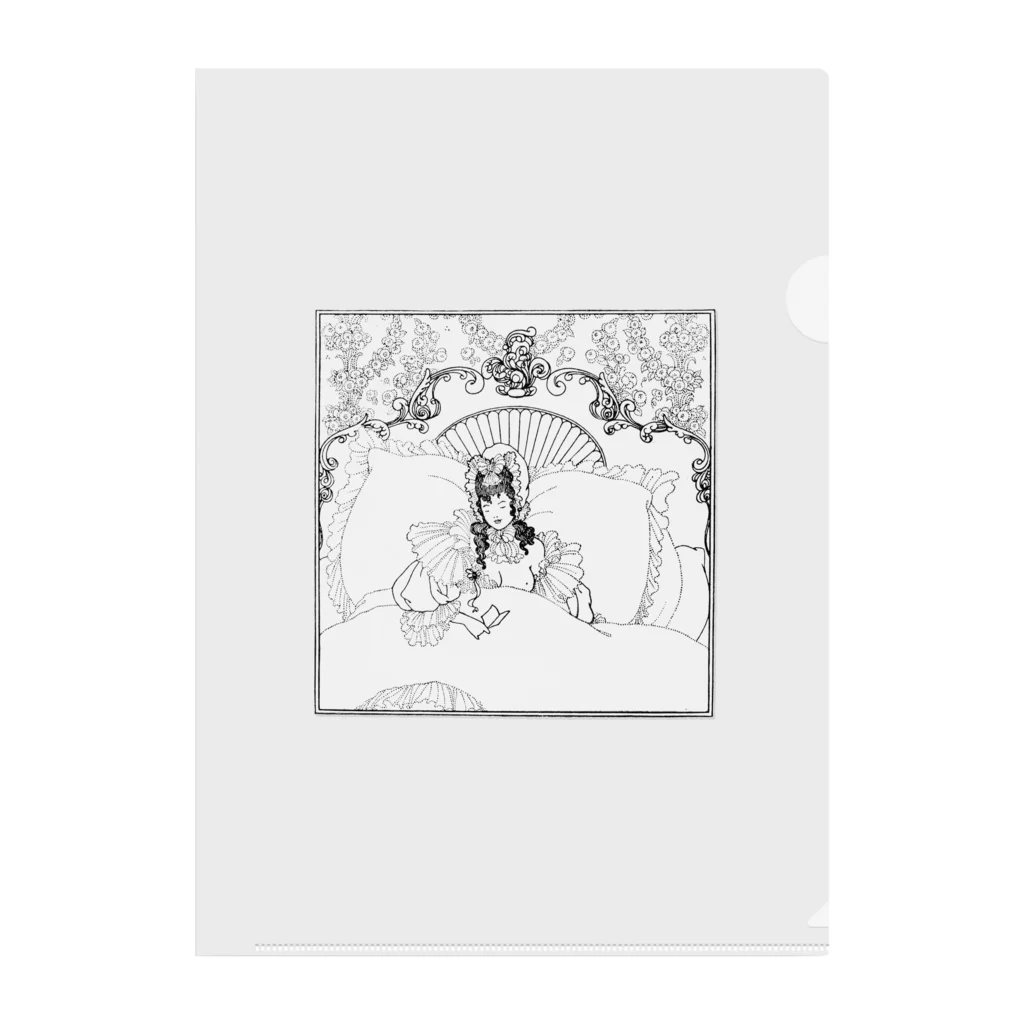 夢見る西洋絵画のオーブリー・ビアズリー「レイプオブザロック」挿絵 Clear File Folder