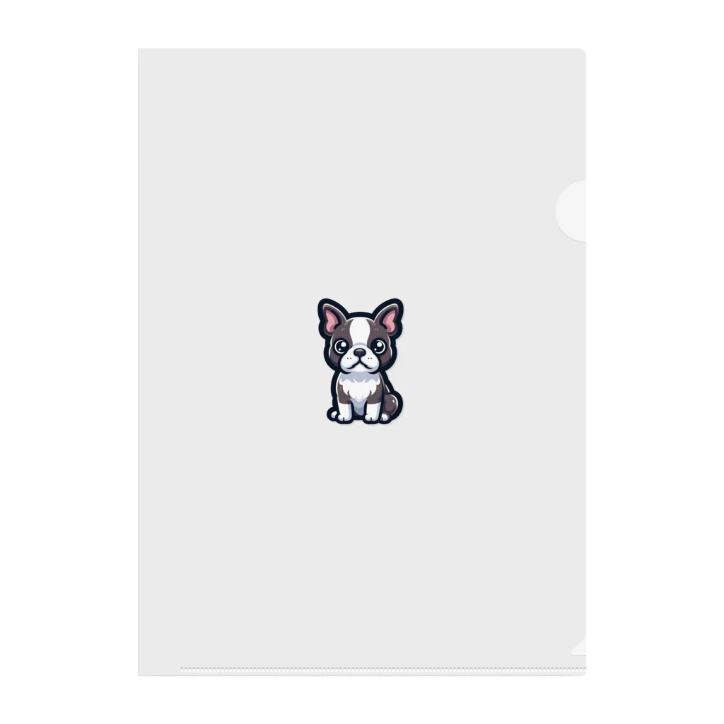 Kawaii あにまるこれくしょんのボストン・テリア【かわいい動物たち】 Clear File Folder