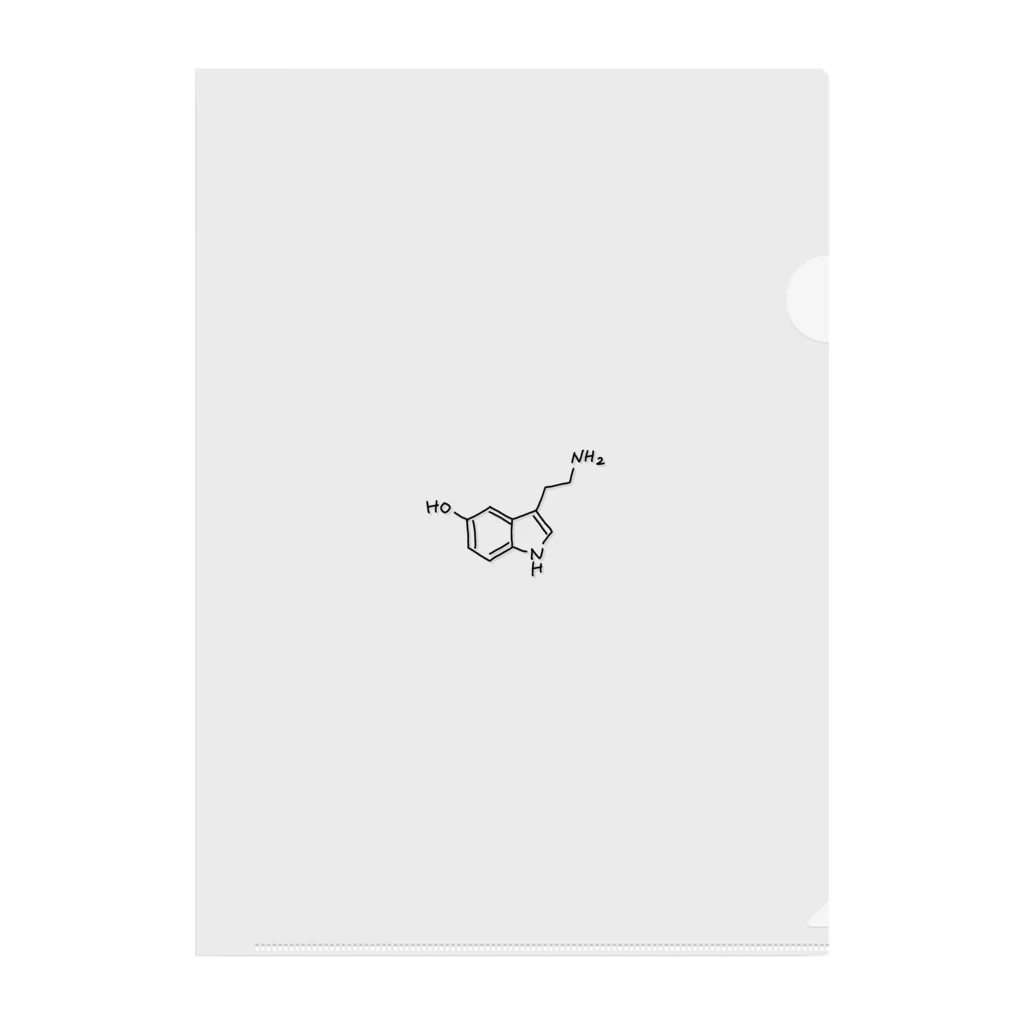 シンプルなケミカルたち。の精神安定 セロトニン（ブラック）Serotonin（Black） Clear File Folder